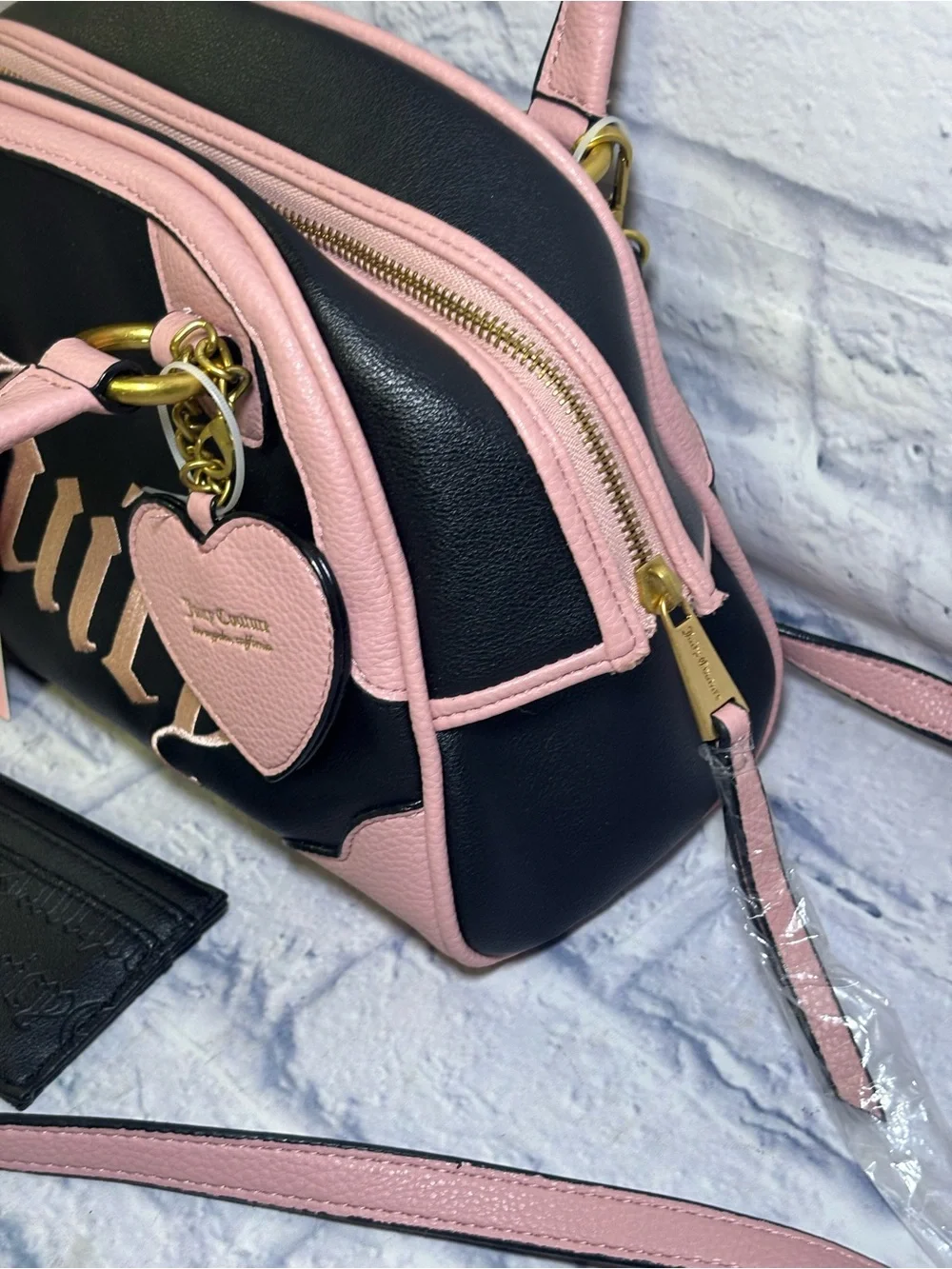 Juicy Couture  Satchel Liquorice Urban Heritage Bowler NEW Pink Black